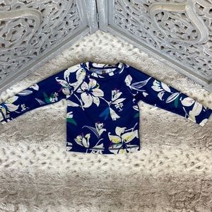 Tea Collection blue swim rashguard girls size 2T tropical beach summer vacation